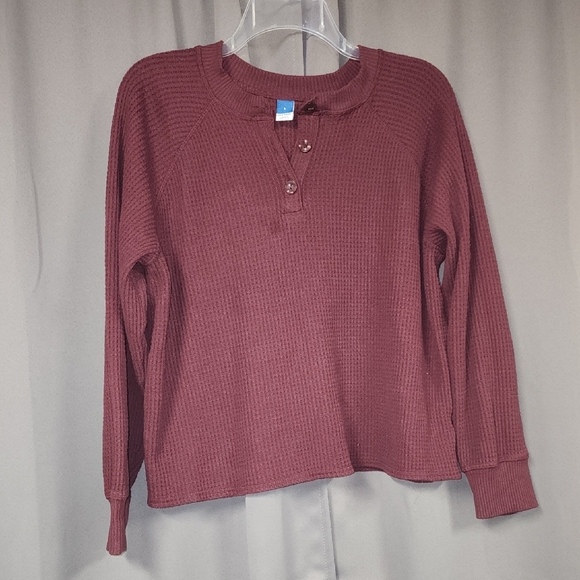 Old Navy Tops - Large Old Navy Women's Burgundy Waffle Knit Top